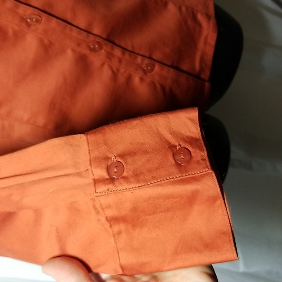 Sz L CLEO Long sleeved Orange Blouse - Picture 2 of 7
